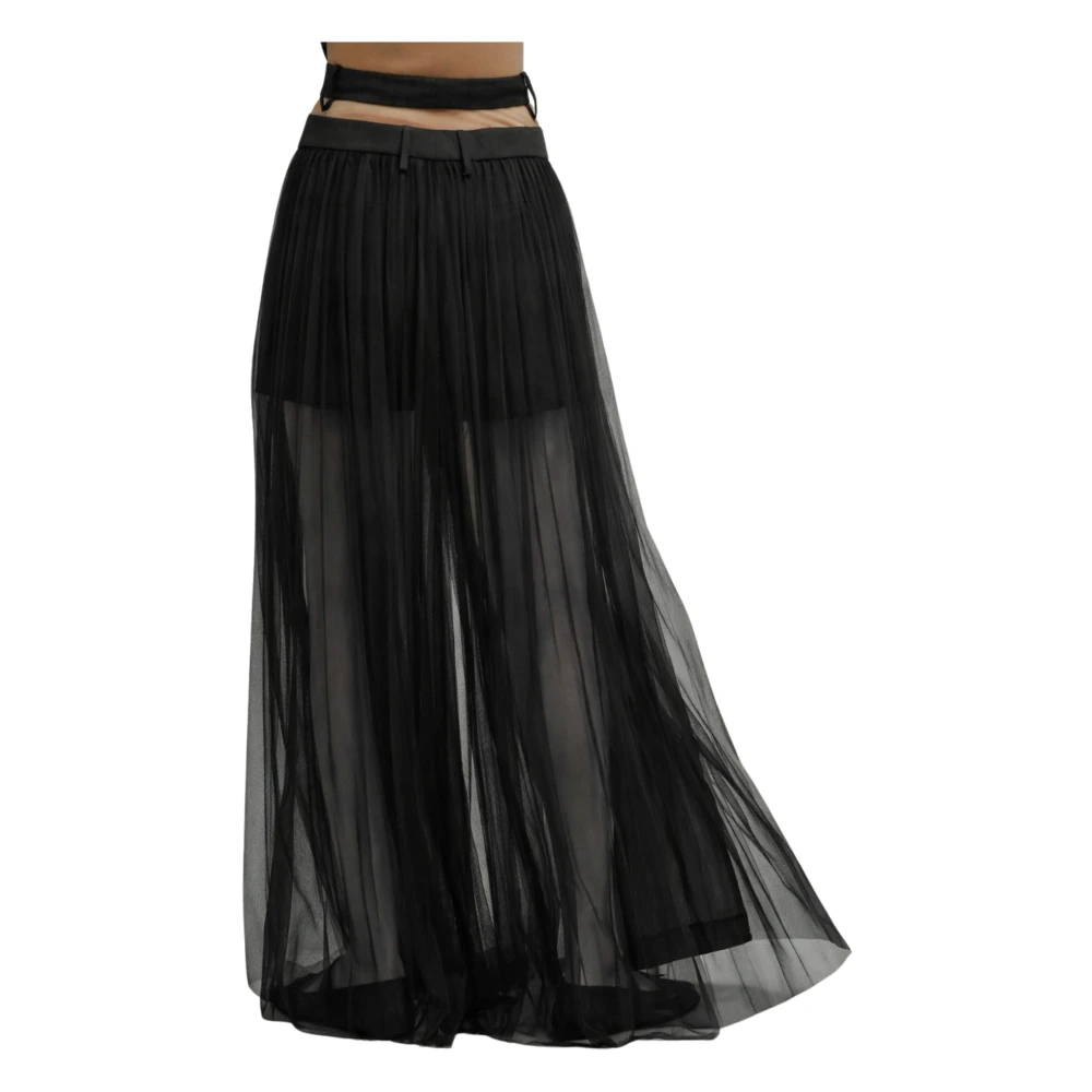 Erika Cavallini Black P6sz09 Trousers - Female - Wide Trousers - S - Trousers