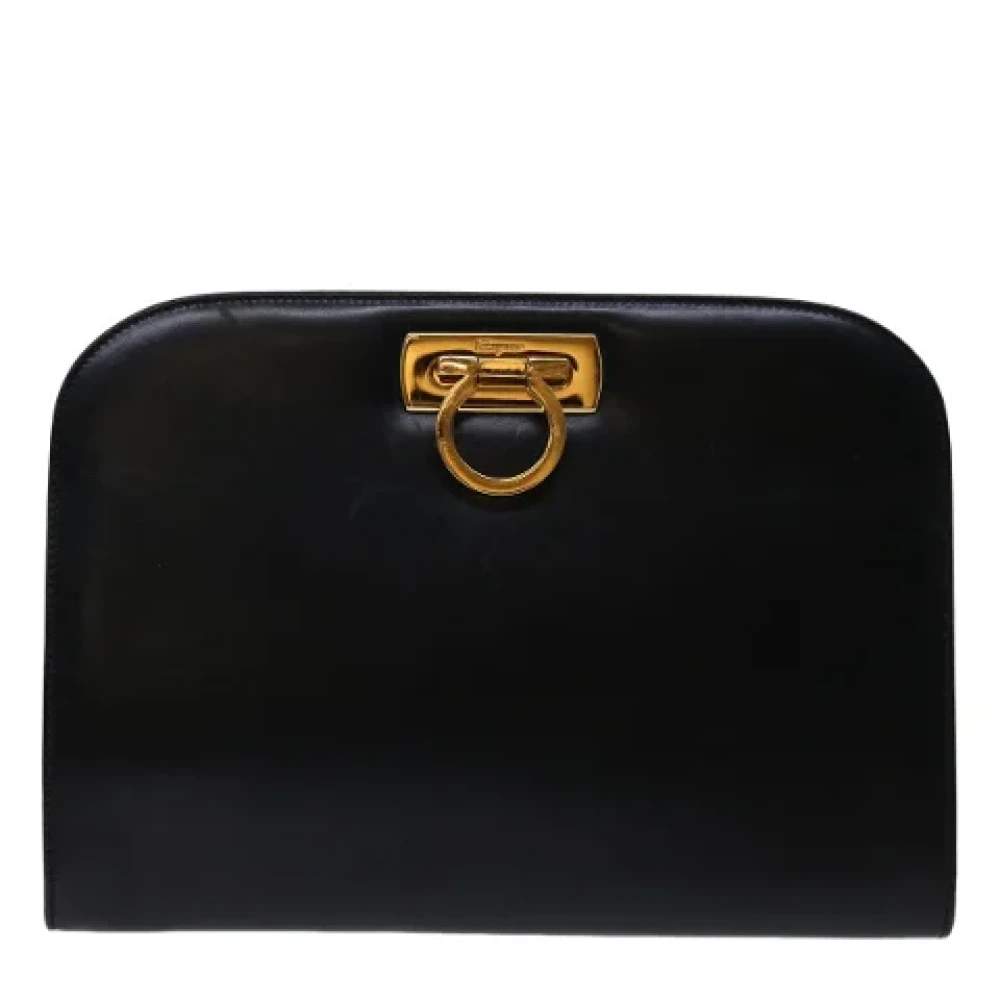 Salvatore Ferragamo Pre-owned Leather crossbody-bags Black Dames