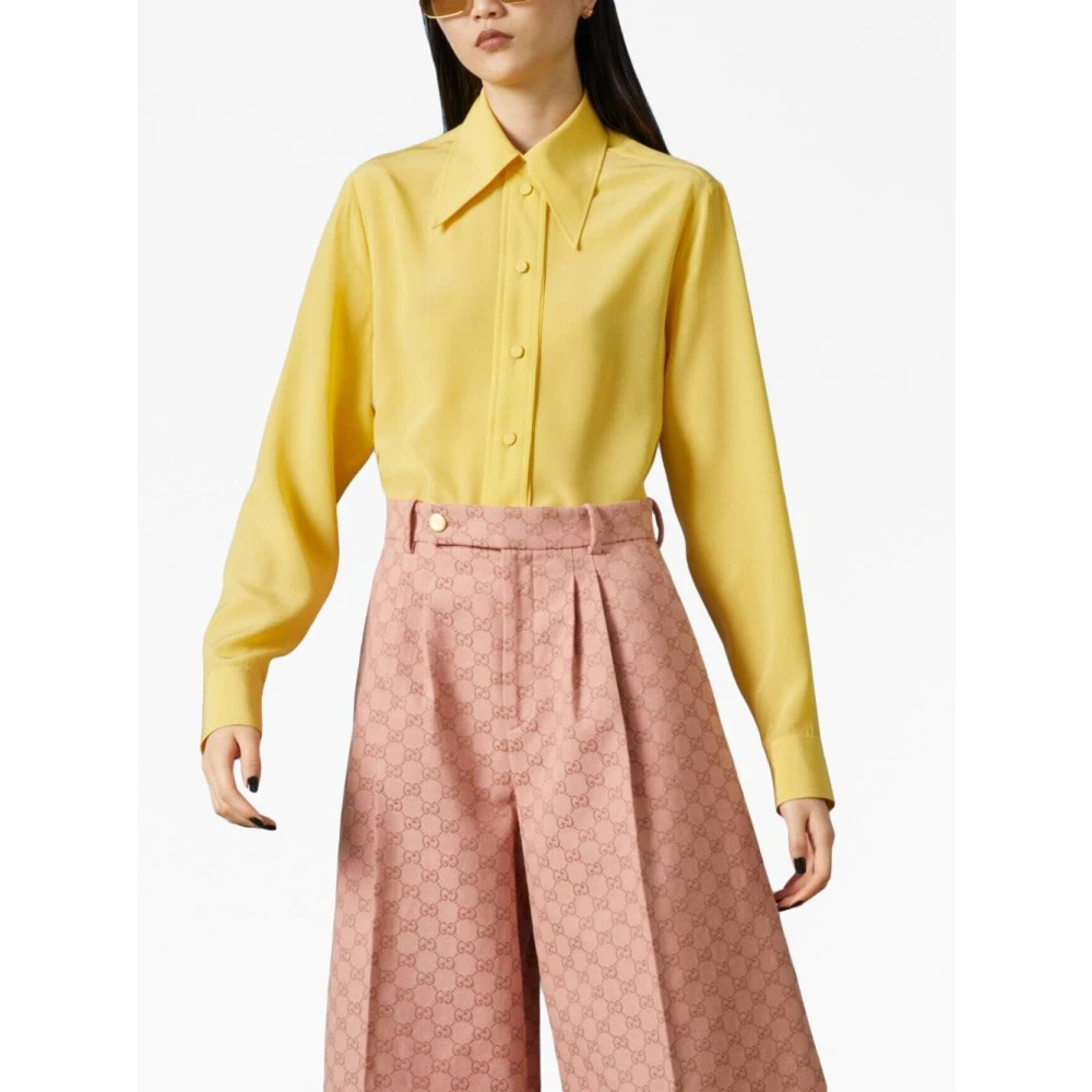 Gucci Zijden Blouse Yellow Dames