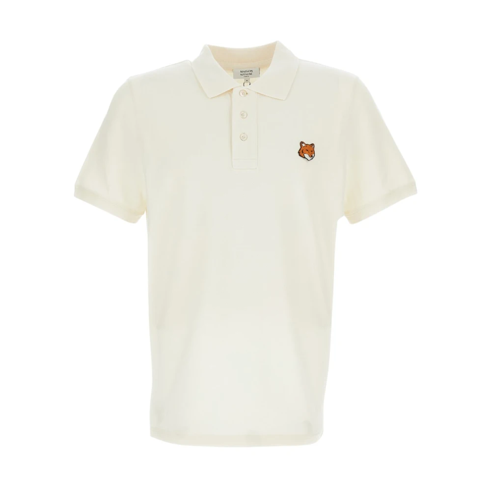 Maison Kitsuné Men's Beige Polo Shirts, M, Polo Shirt