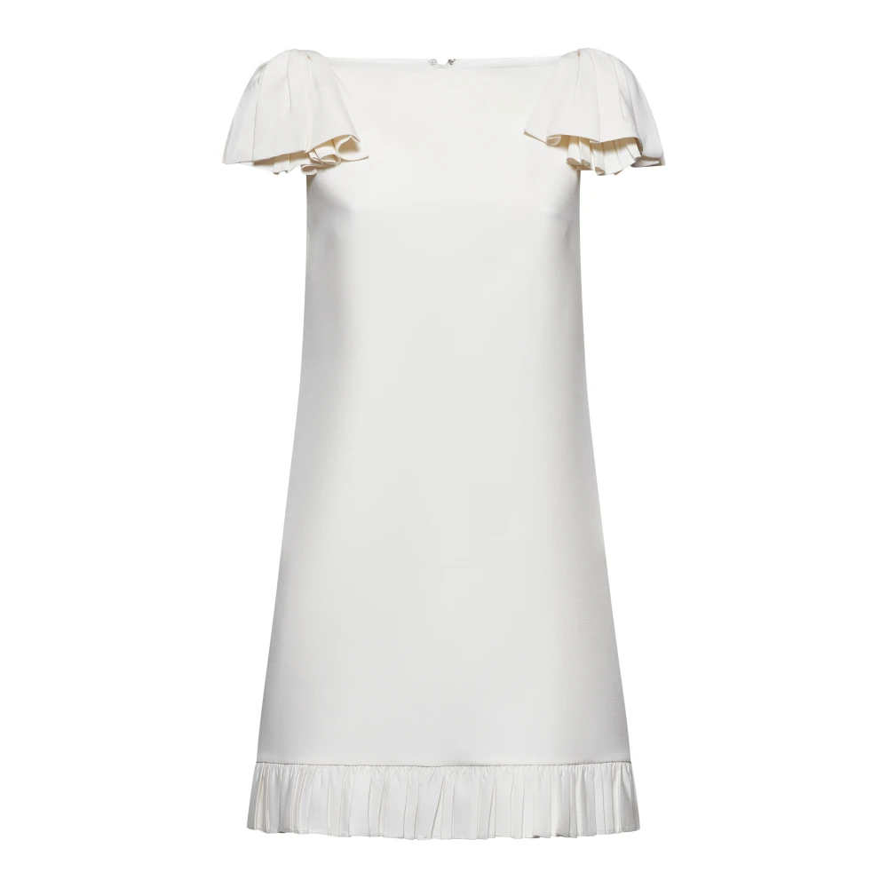 Valentino Ivoor Mouwloze Jurk met Strik Detail Beige Dames