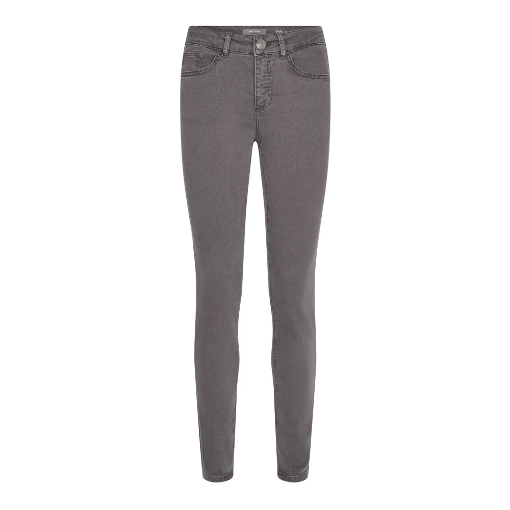 MOS MOSH Slim-Fit High-Waisted Colour Pant Broek Gray Dames