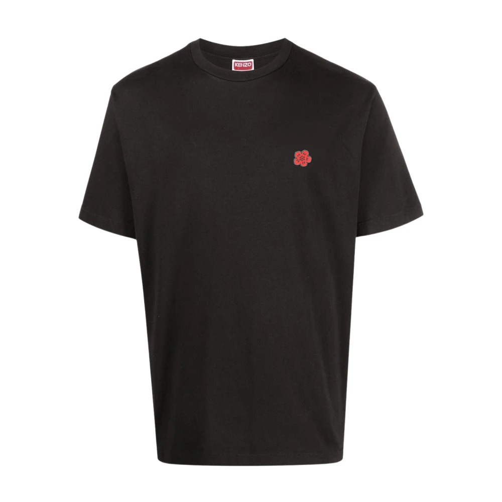 Kenzo Katoenen Logo Patch T-Shirt Black Heren