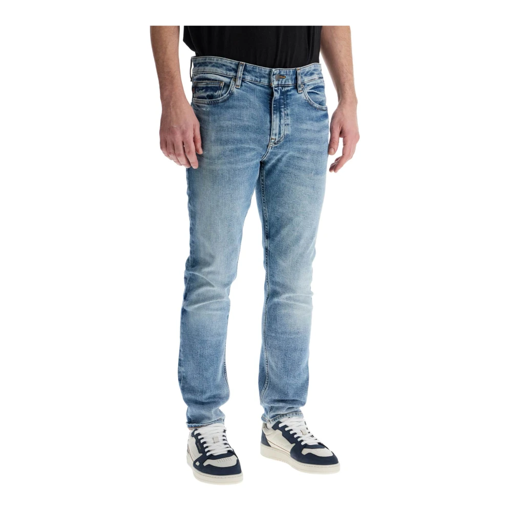 Boss Slim Fit Bright Blue Jeans Blue Heren