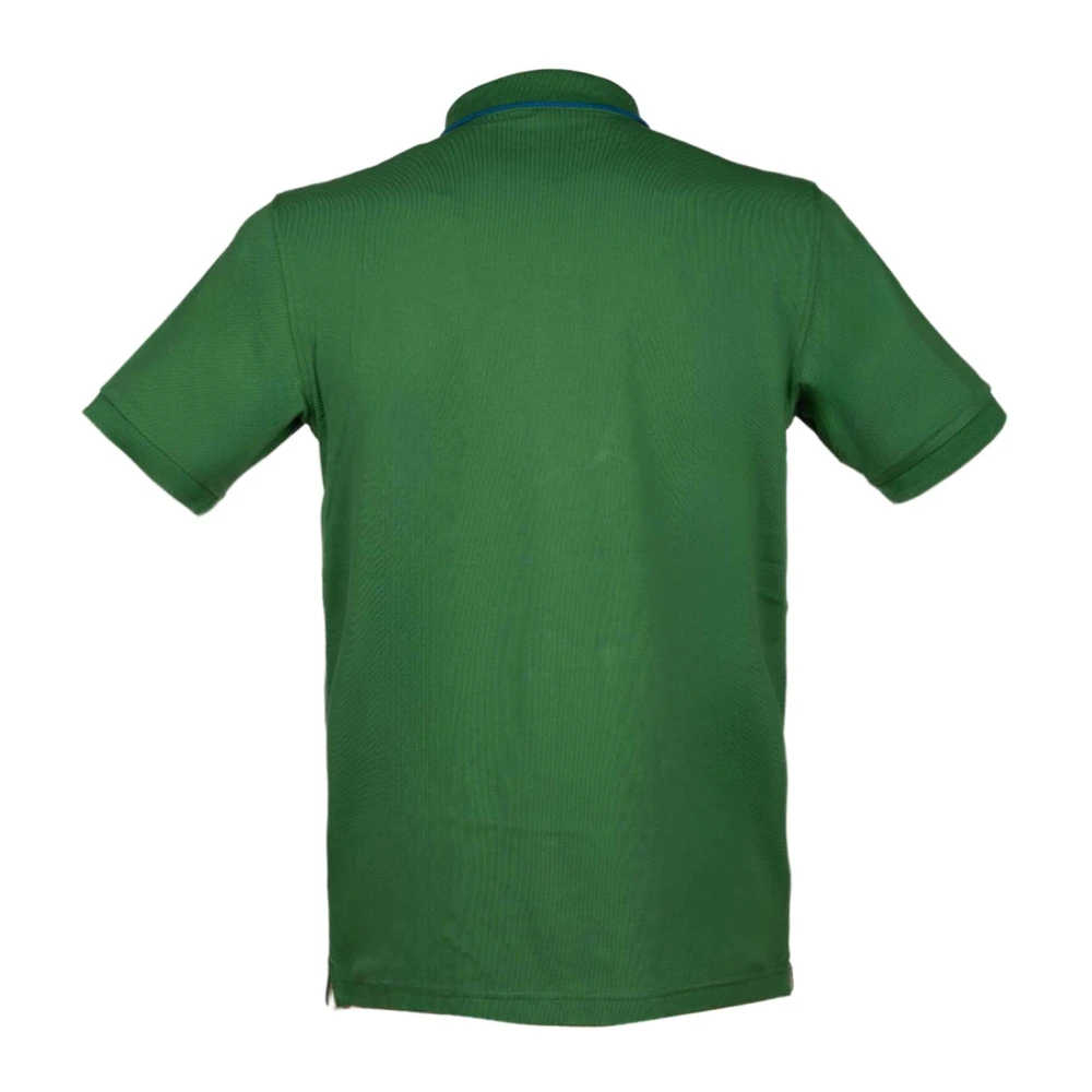 Sun68 Gestreept Kraag Polo Shirt Groen Green Heren