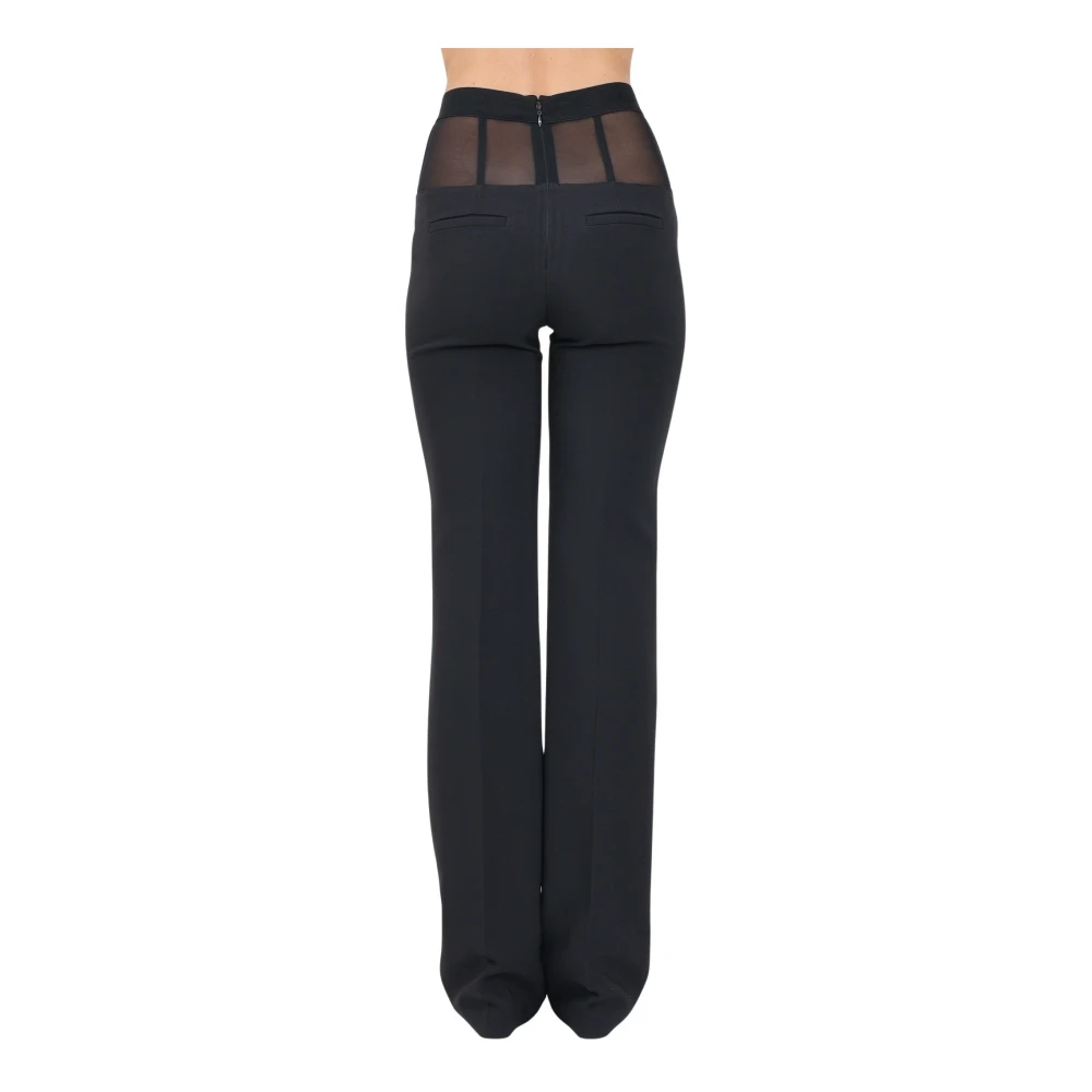 Elisabetta Franchi Zwarte elegante broek met tule detail Black Dames