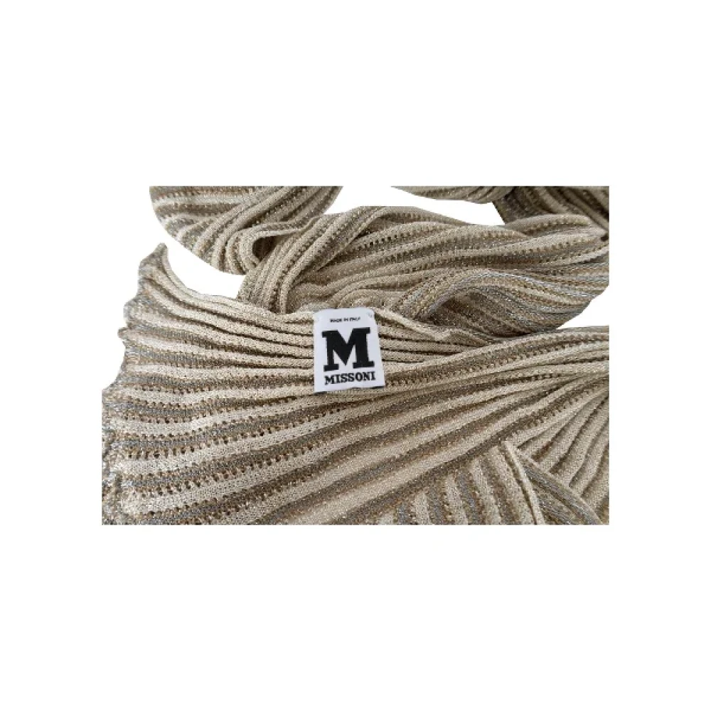 Missoni Pre-owned Silk scarves Beige Dames