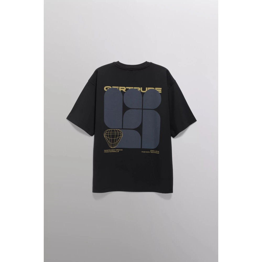 Gertrude Zwart oversized T-shirt met korte mouwen Black Heren
