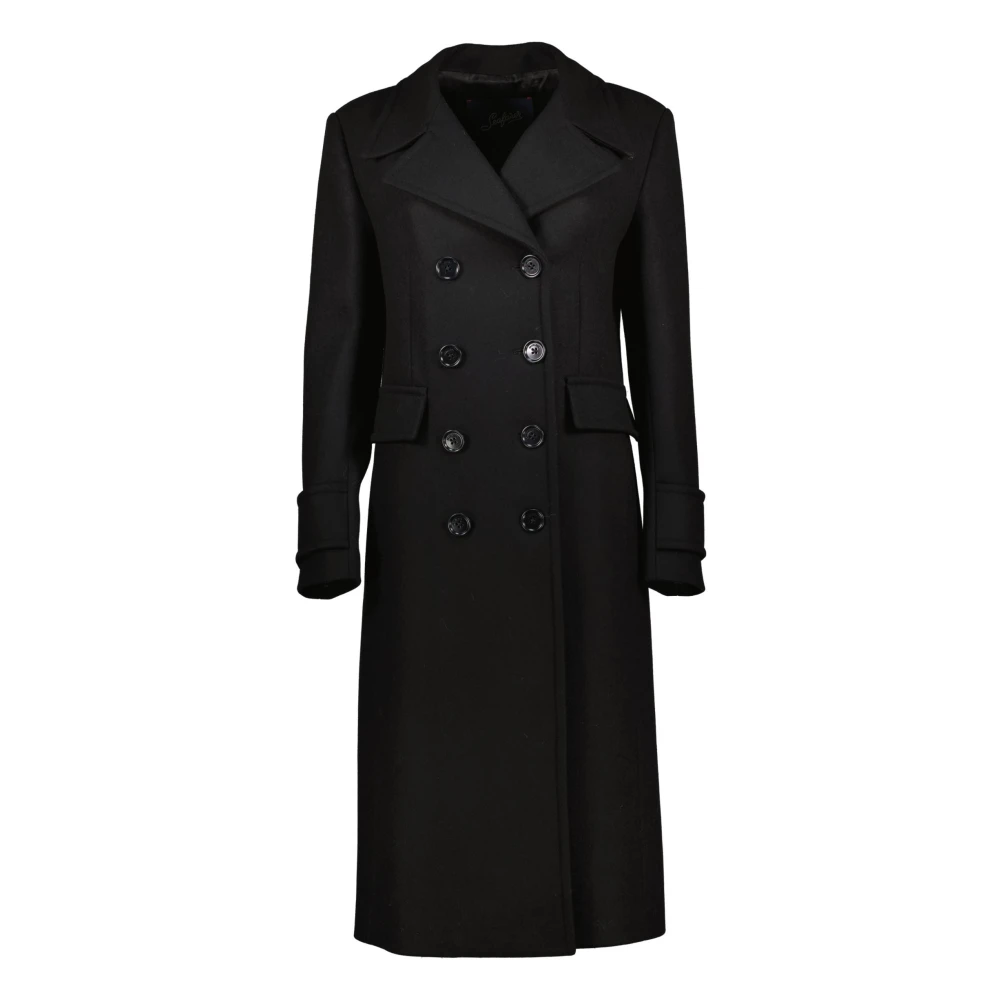 Seafarer Luxe wollen jas met ambachtelijke knopen Black Dames