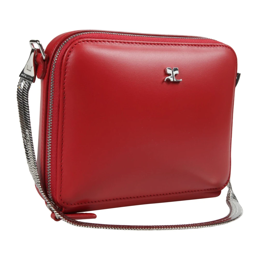 Courrèges Geketende Leren Cloud Tas Red Dames