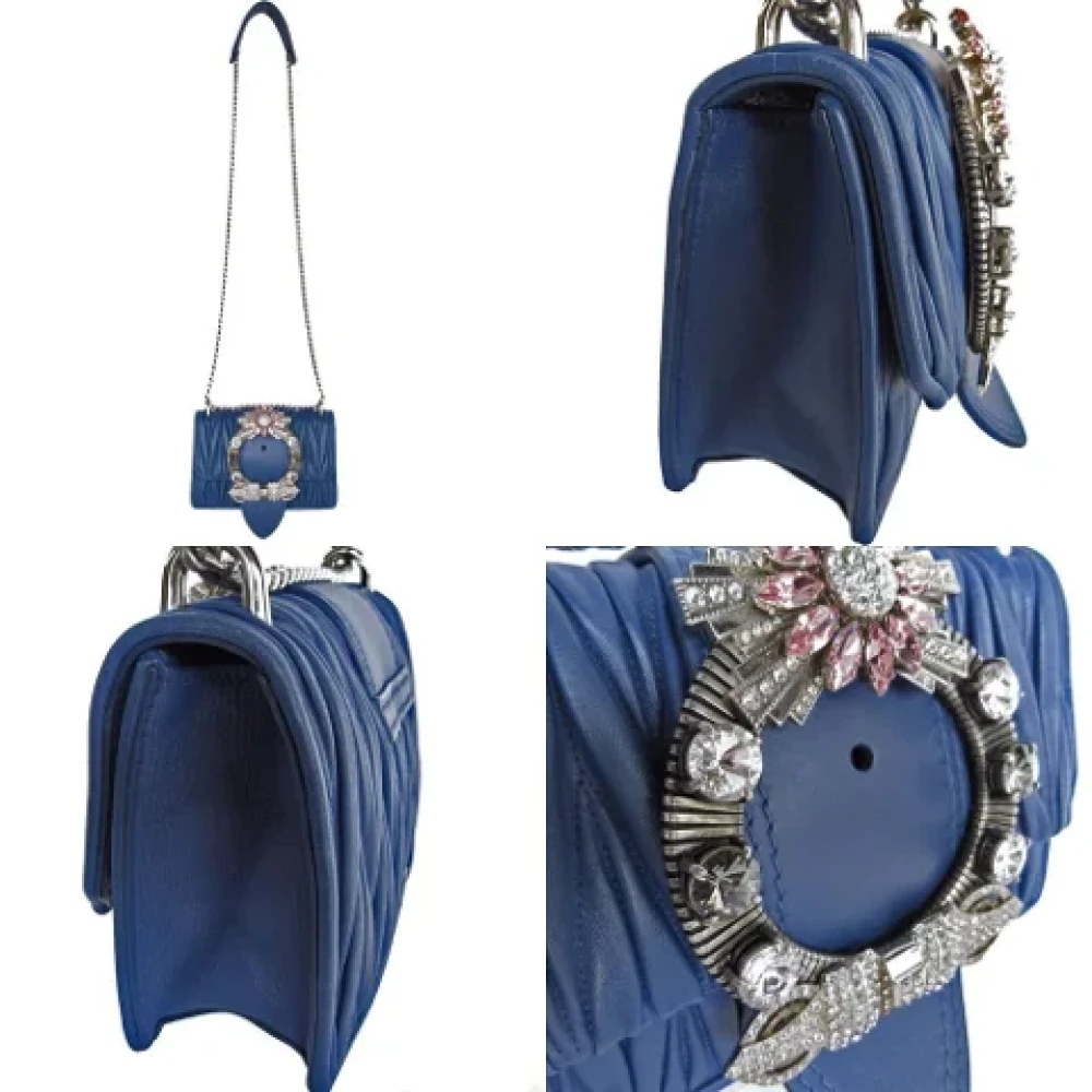 Miu Pre-owned Leather shoulder-bags Blue Dames
