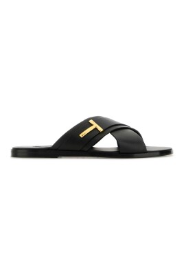 black-leather-sandals-slippers