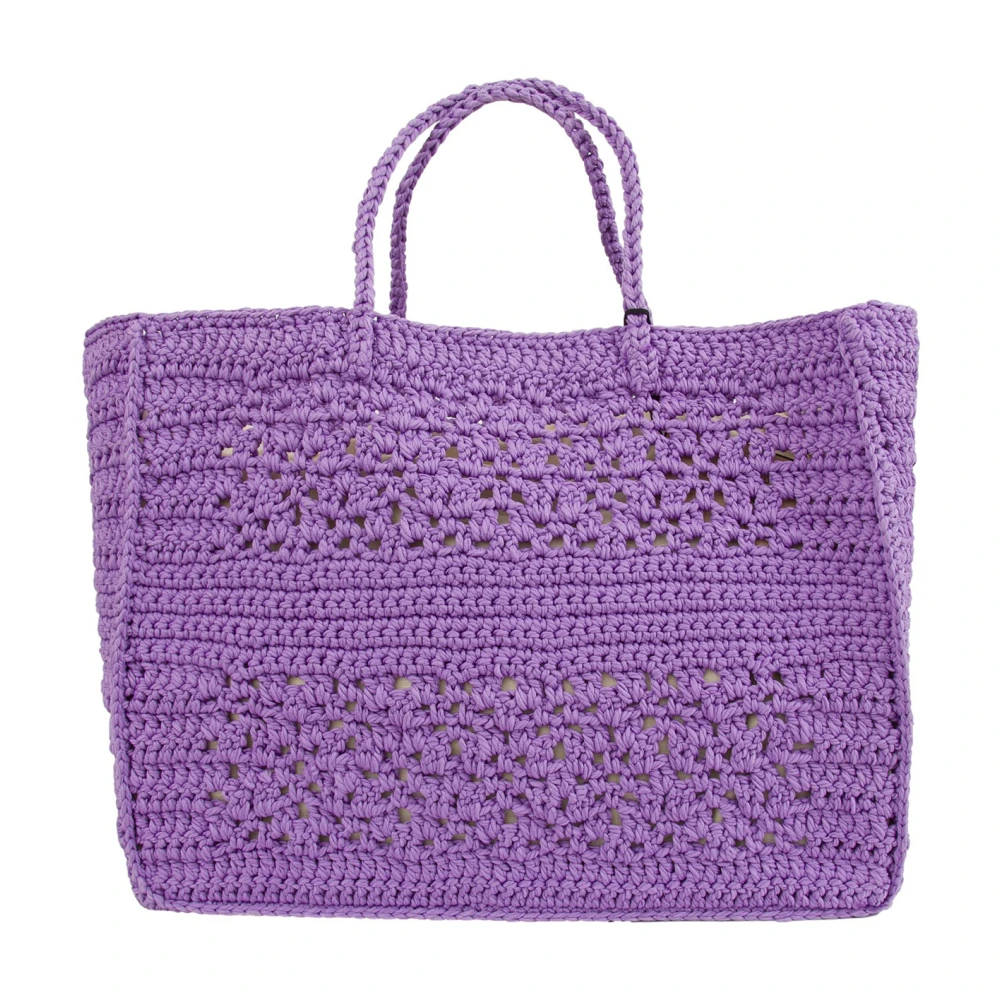 Twinset Gehaakte Lilla Tote Tas Purple Dames
