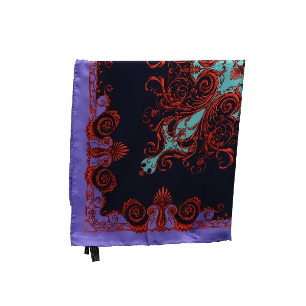 Versace Meerkleurige zijden sjaal Multicolor Unisex