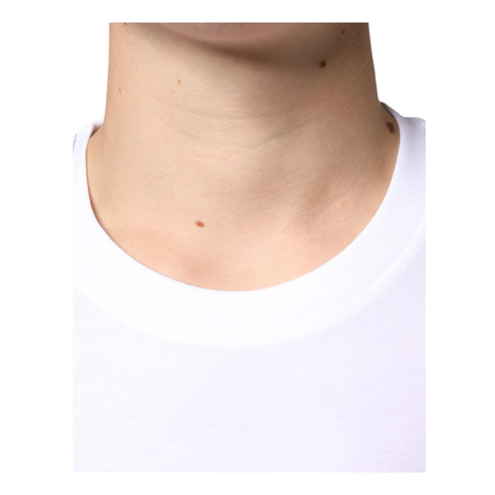 Dolce & Gabbana Metal Logo Katoenen T-shirt Wit Korte Mouw White Heren