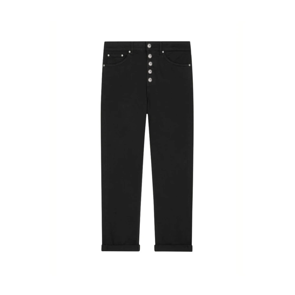 Dondup Women's Black Loose Fit Jeans With Jewel Button - Slim Fit Jeans - W29 - Jeans