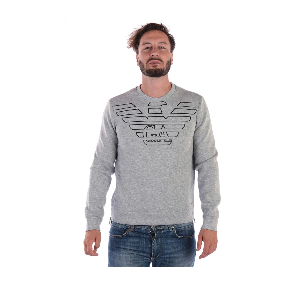 Emporio Armani Men's Gray Sweatshirts, S, Sweatshirt Hoodie