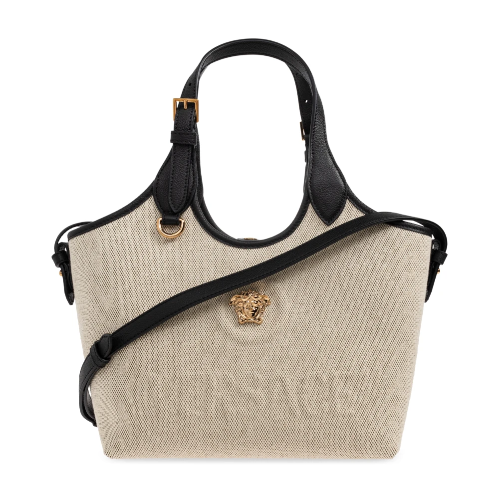 Versace Women's Beige La Medusa Mini Canvas Tote