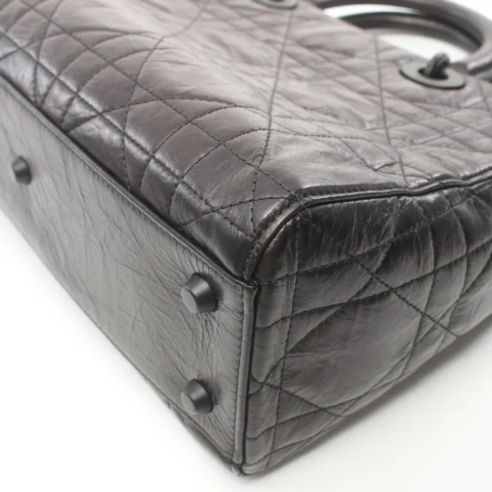 Dior Vintage Pre-owned Leather handbags Black Dames