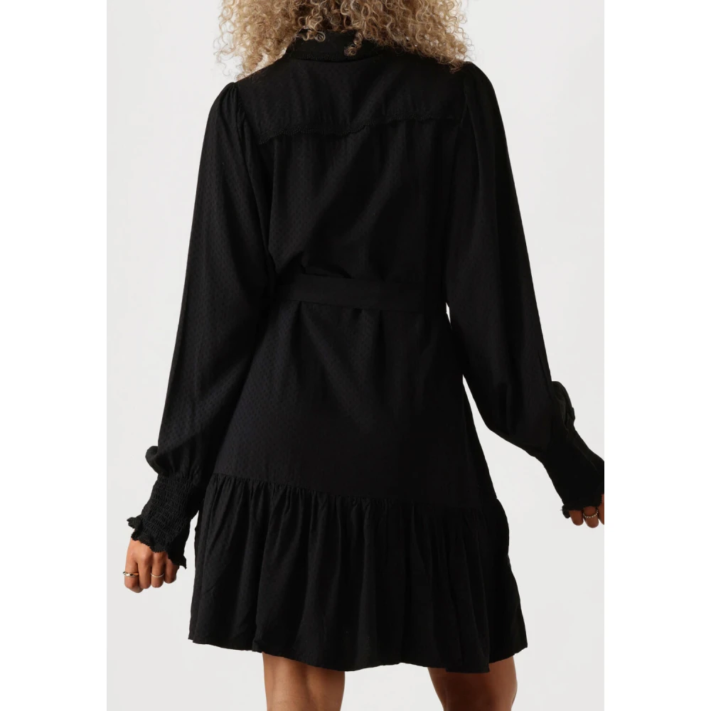 Y.A.S Zwarte Jurk met Broderie Details Black Dames