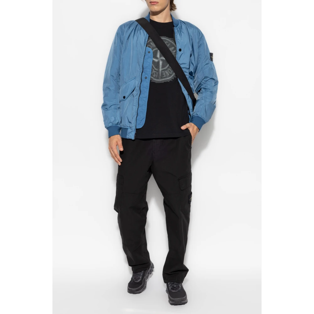 Stone Island T-shirt met logo Black Heren