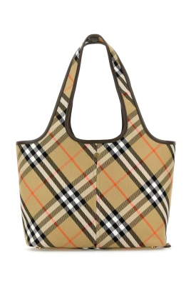 Broderad Canvas Small Check Shopping Bag