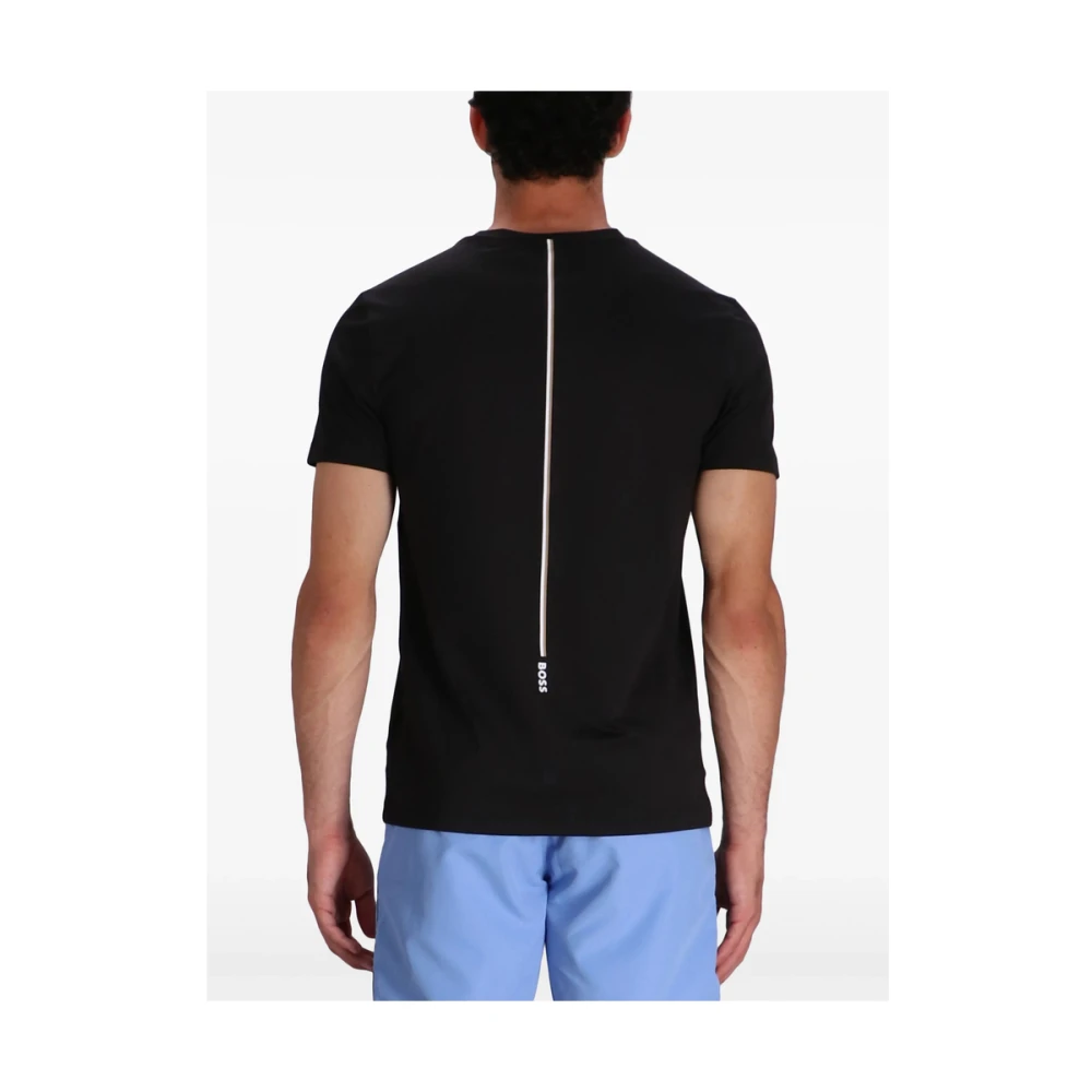 Hugo Boss Zwart Logo Print Crew Neck T-shirt Black Heren