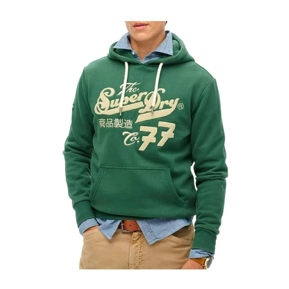 Superdry Geborduurde Sweater voor Dagelijks Comfort Green Heren