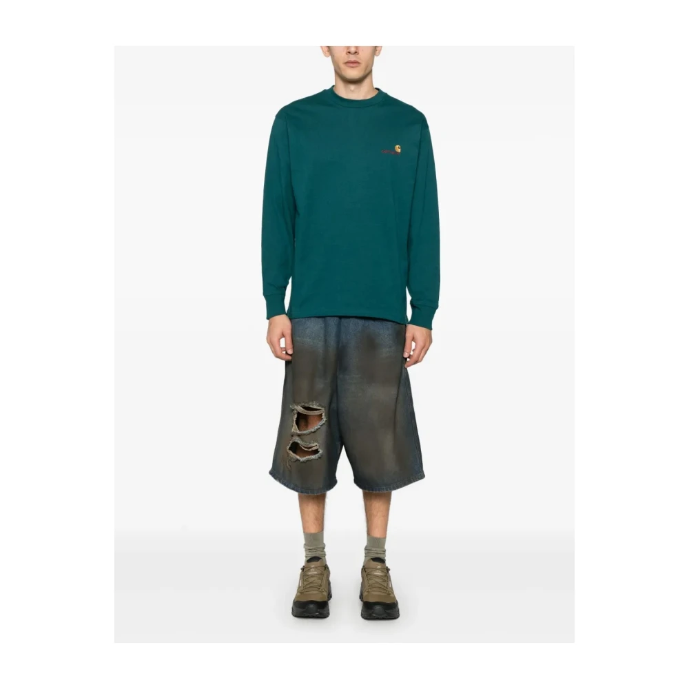 Carhartt WIP Amerikaans Script Logo T-shirt Green Heren