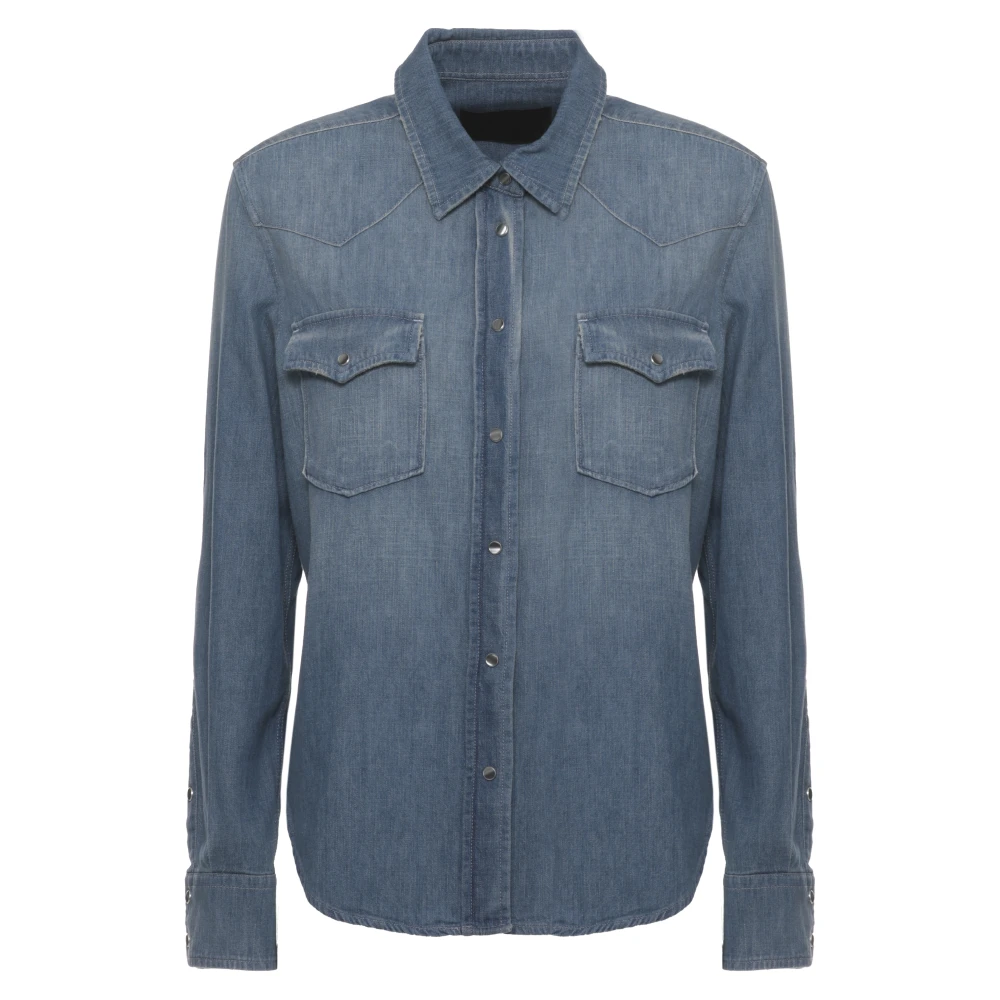 Dondup Donna Blu Camicette L, New,