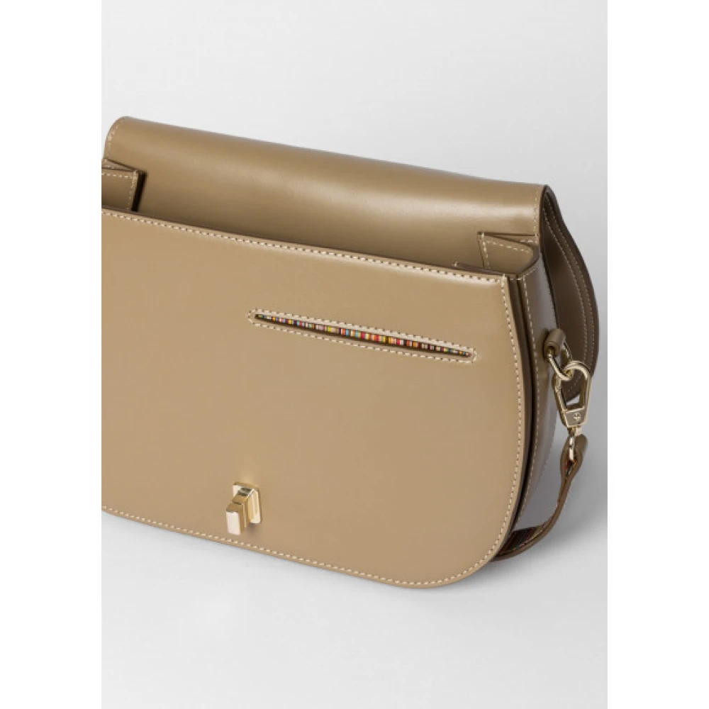 PS By Paul Smith Khaki Leren Satchel Tas voor Vrouwen Green Dames