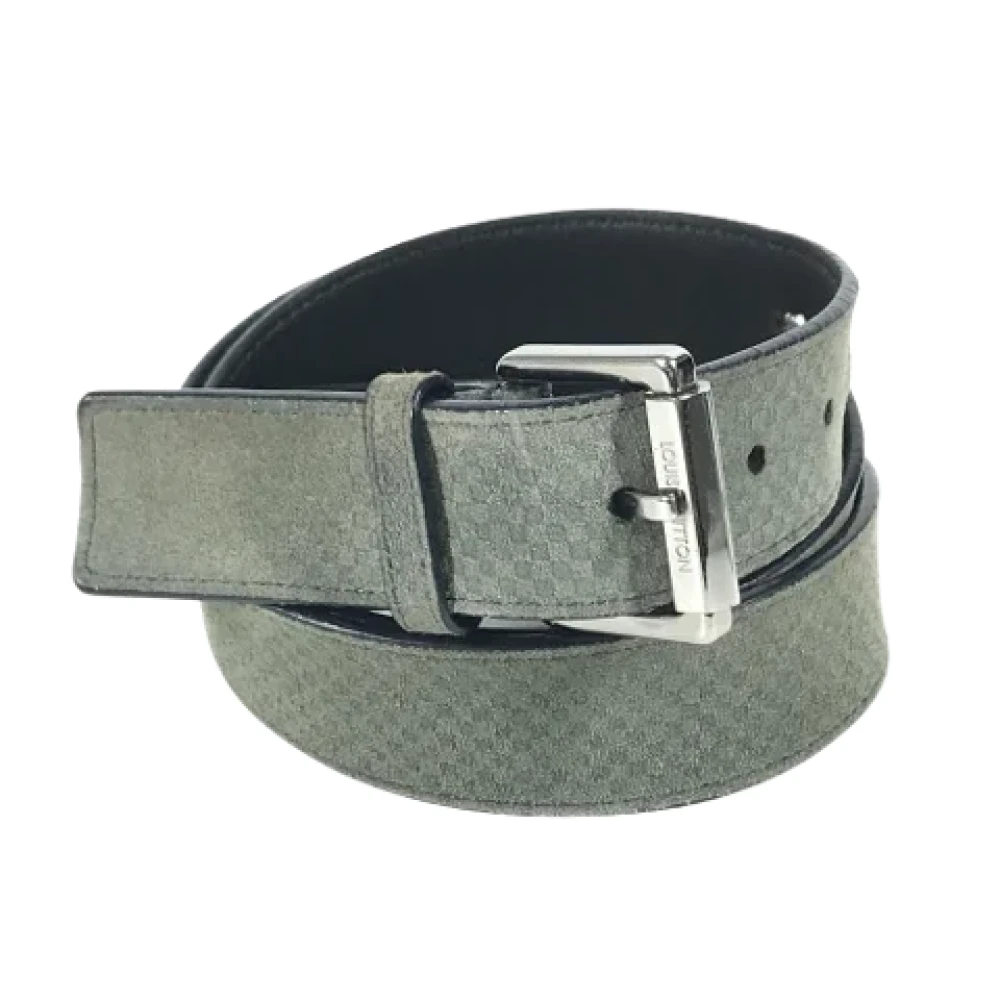 Louis Vuitton Vintage Pre-owned Leather belts Gray Heren