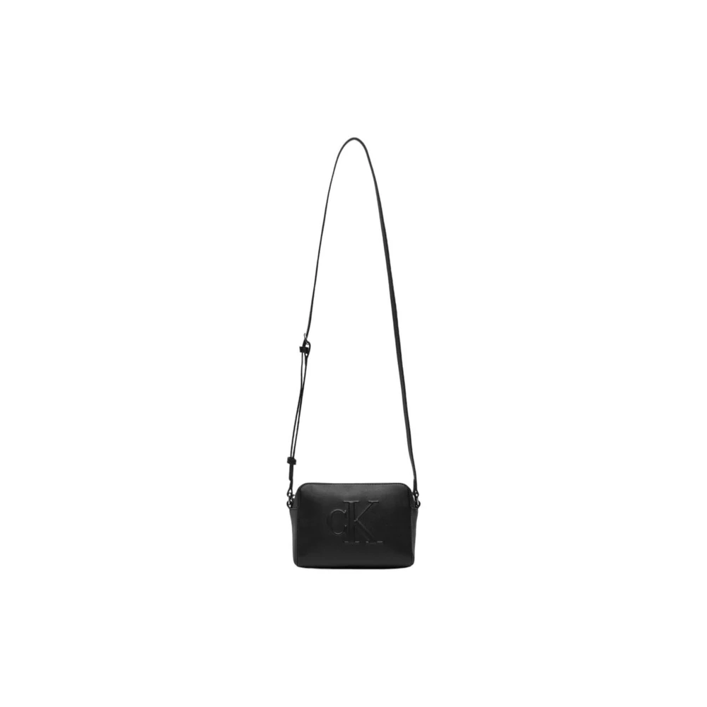 Calvin Klein Jeans Zwarte Faux Leren Handtas Collectie Black Dames