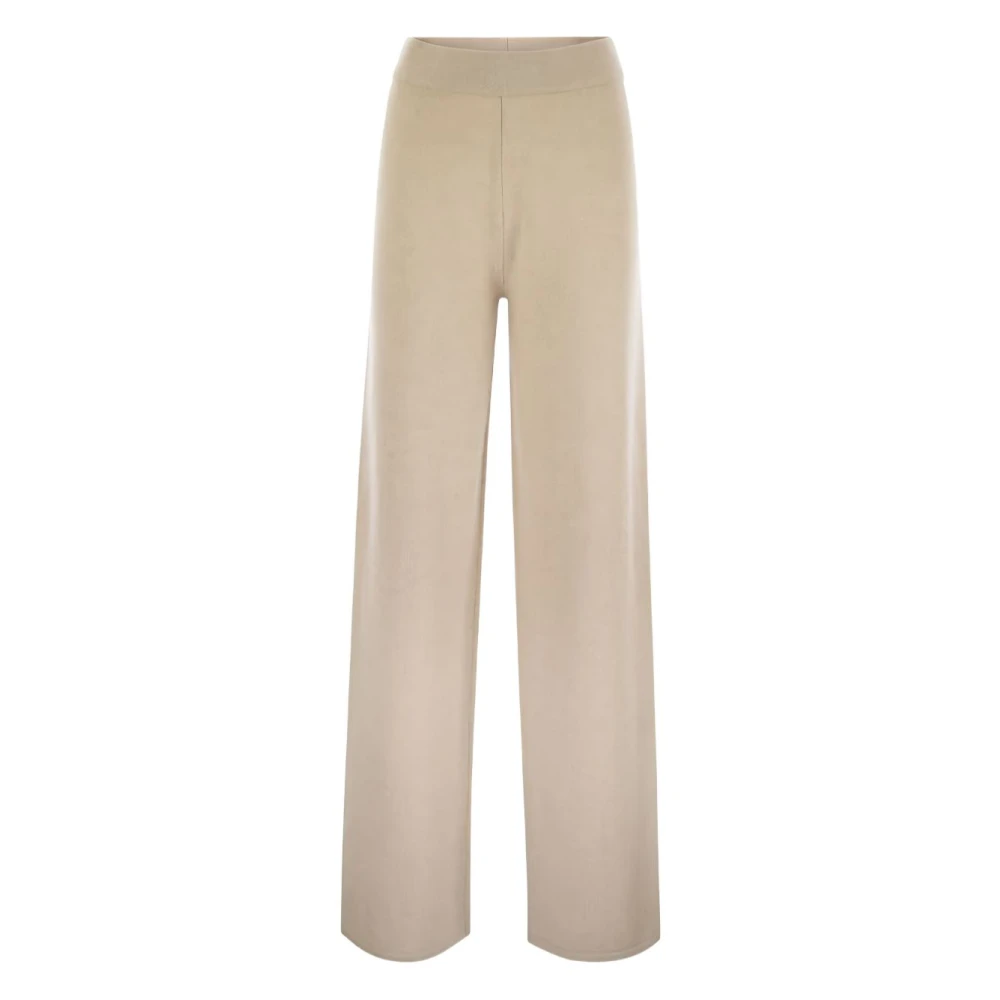 Max Mara Studio Women's Beige Wide Trousers, M, Elegant Studio Trousers