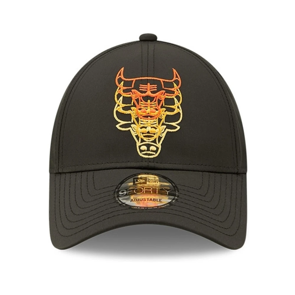 new era Zwarte Bulls Stack Logo Pet Black Heren