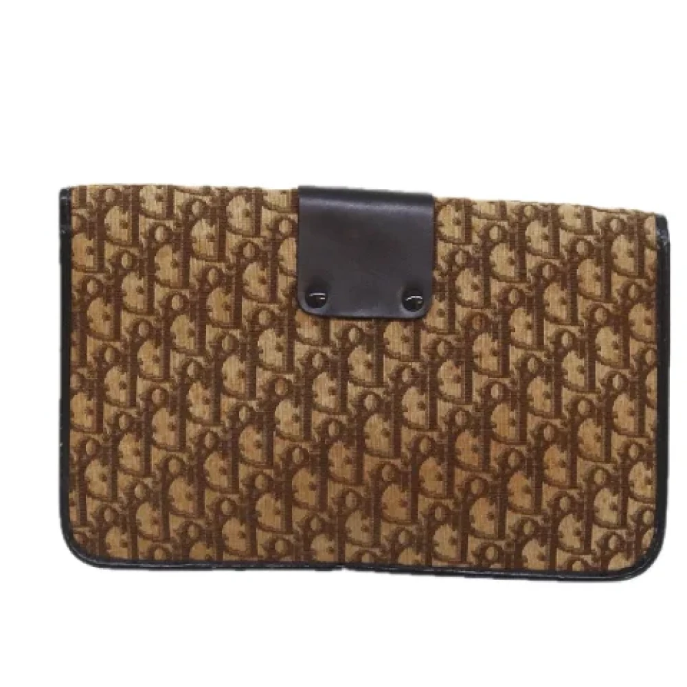 Dior Vintage Pre-owned Canvas clutches Brown Dames