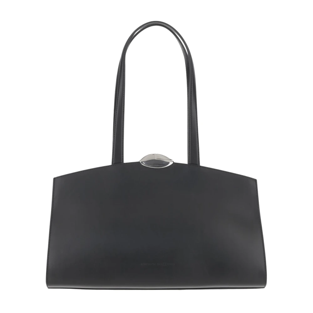 Benedetta Bruzziches Women's Black Leather Tote Bag With Logo