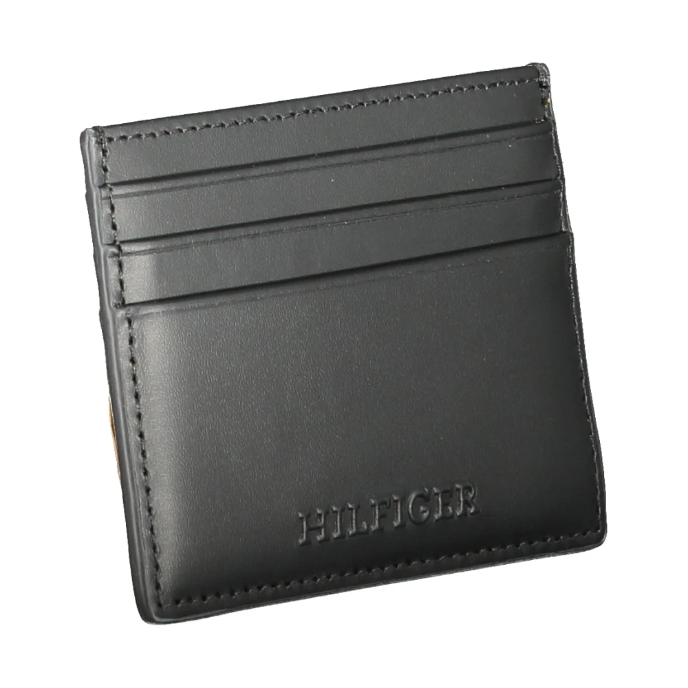 Tommy Hilfiger Heren Portemonnee Zwart Kaarthouder Contrast Logo Black Heren