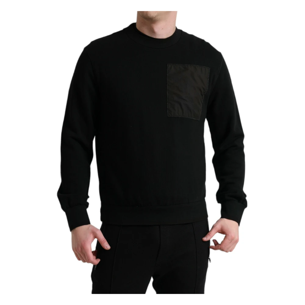 Dolce & Gabbana Men's Black Sweatshirts,, Elegant Cotton Blend Jumper Large
