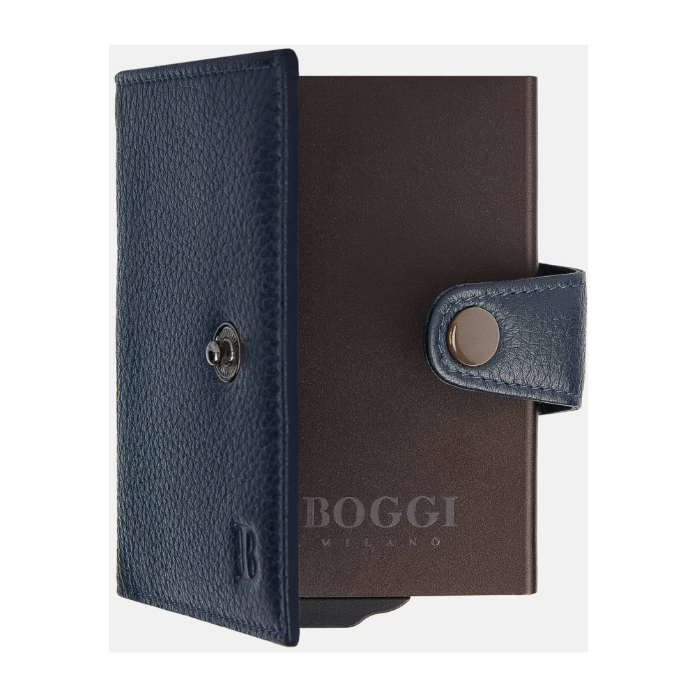 Boggi Milano Creditcardhouder van leer Black Heren