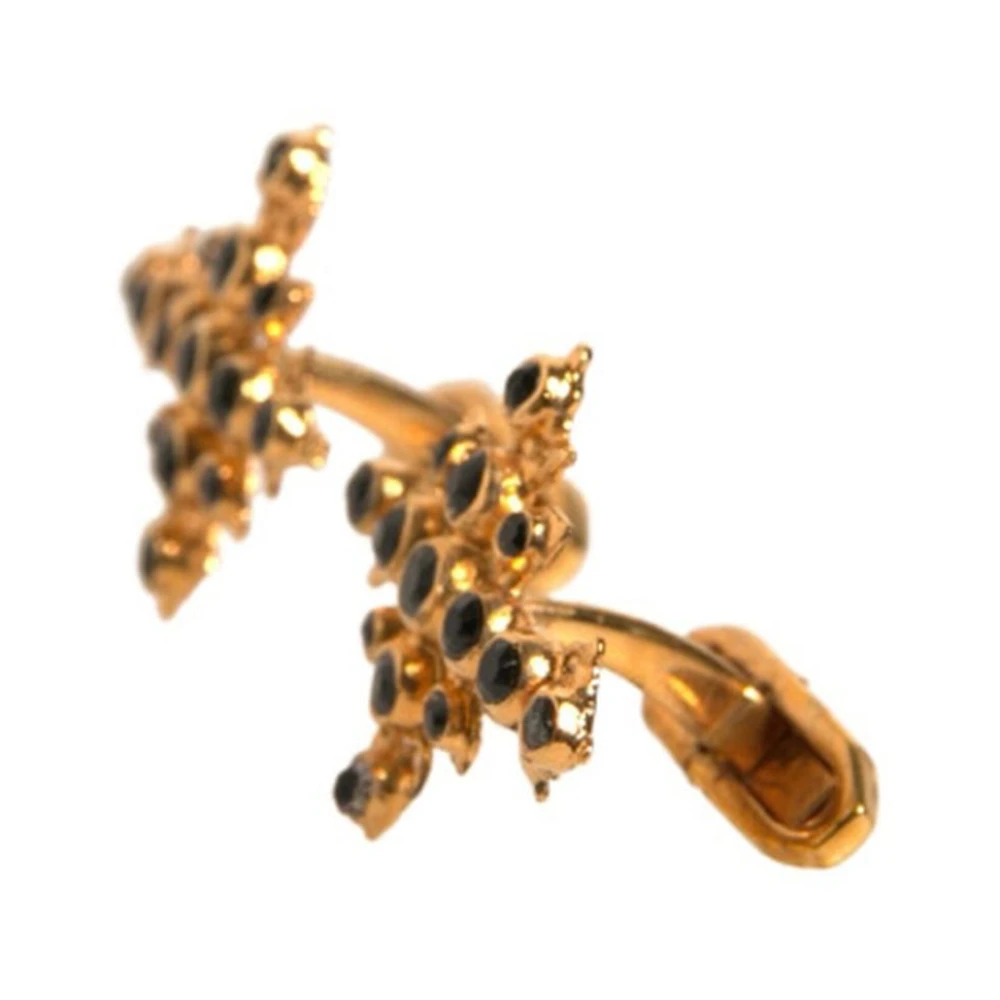 Dolce & Gabbana Gouden Kruis Kristal Manchetknopen Yellow Heren