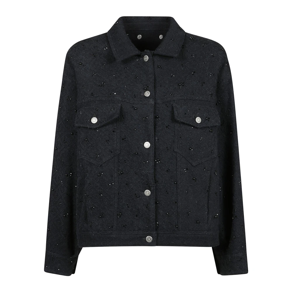 Golden Goose Denim Laserjas met Stenen en Kristallen Black Dames
