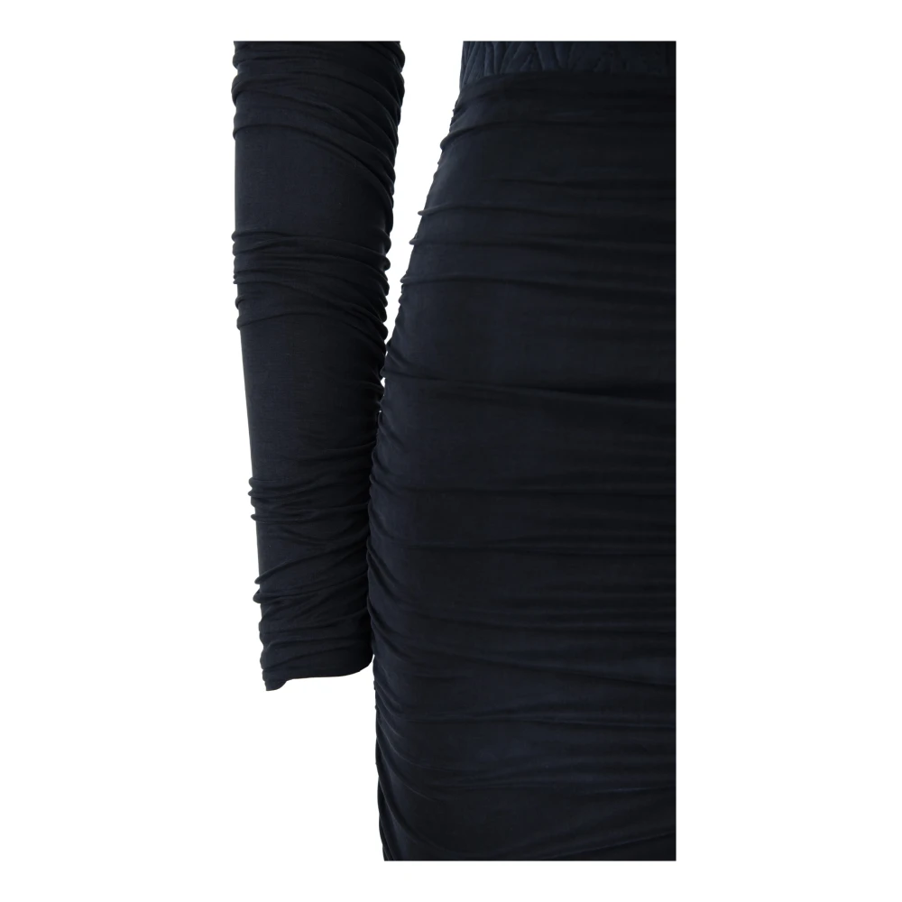 Elisabetta Franchi Korte Jurk met Hoge Kraag Black Dames