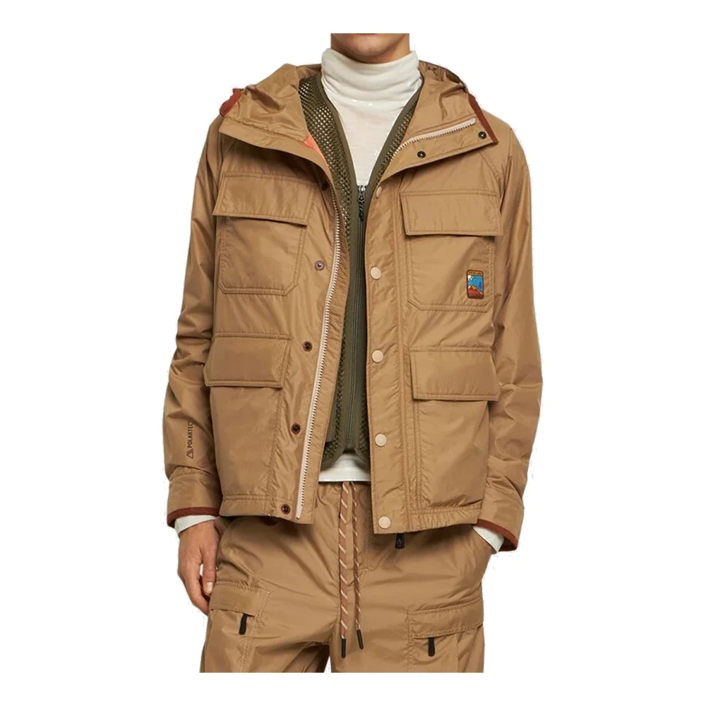 Moncler Dynamische Rutor-jas met Alcantara-details Beige Heren