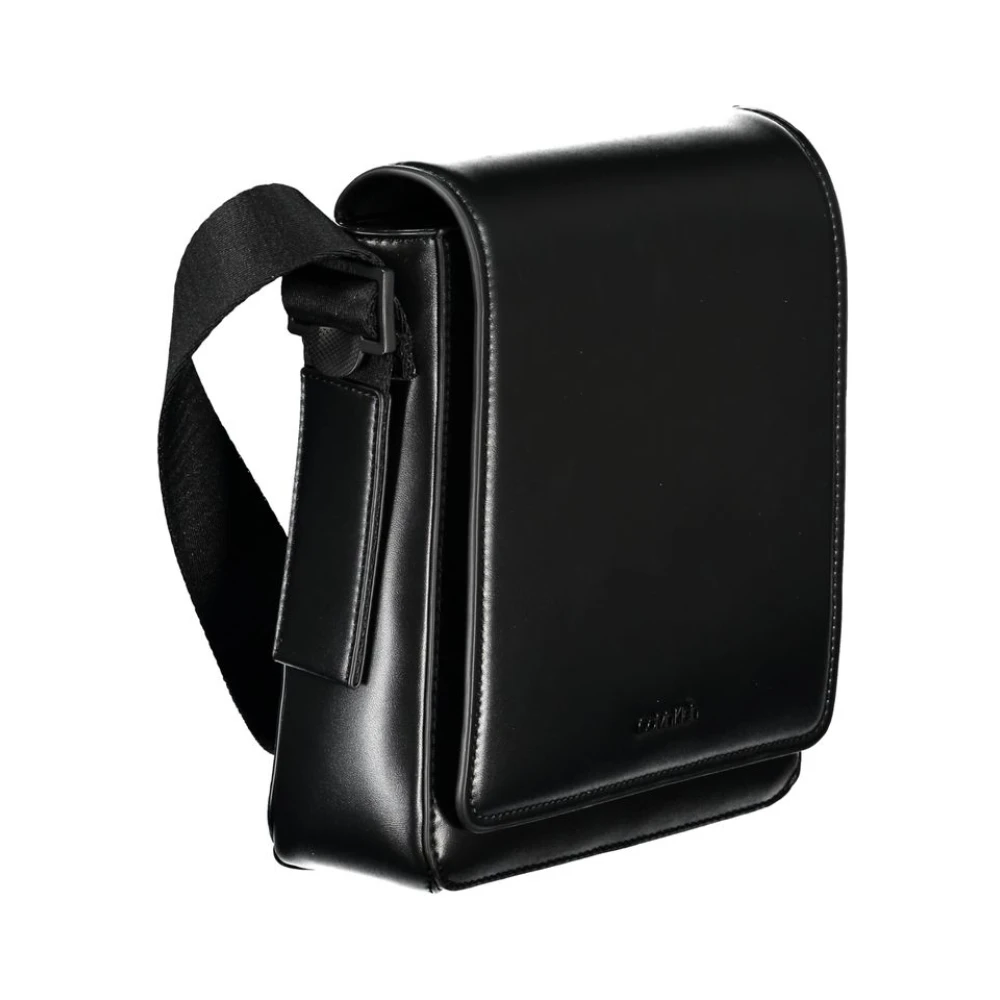 Calvin Klein Elegante zwarte schoudertas met logodetail Black Heren
