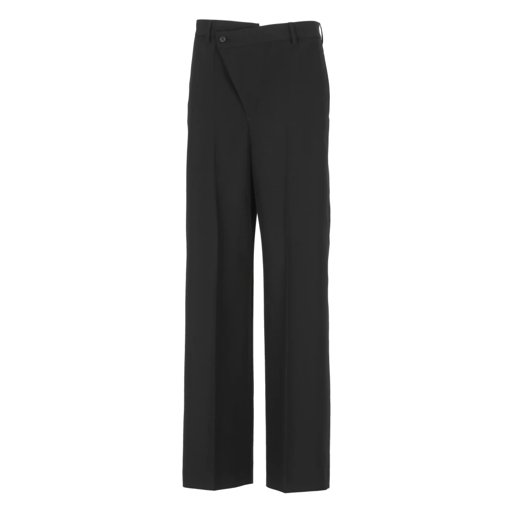 MM6 Maison Margiela Zwarte wollen broek met knoopsluiting Black Dames