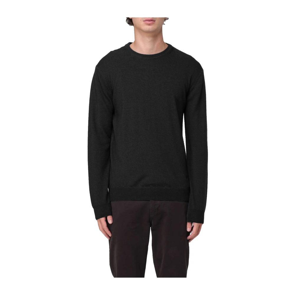 Woolrich Zwarte Gebreide Crewneck Trui Black Heren