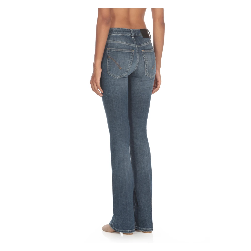 Dondup Blauwe Katoenen Damesjeans met Juweelknopen Blue Dames