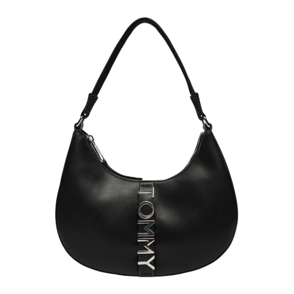 Tommy Hilfiger Zwarte Bedrukte Acryl Rits Tas Black Dames