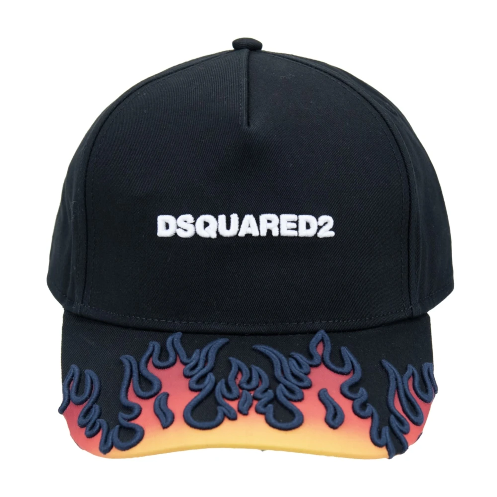 Dsquared2 Vlam Detail Baseball Cap Fibbia Black Unisex